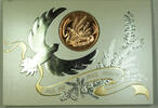 Exonumia Bronze Franklin Mint Peace Shalom Hanuka Card with Round -