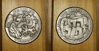 Exonumia Medal Israel In Memory of Polish Jewry Large Silver Uncirculated Olive Wood -
