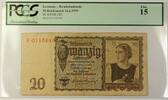 Banknoten 20 Reichsmark Germany Reichsbanknote SCWPM# 185 PCGS Fine F-15 -