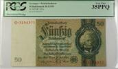 Banknoten 50 Reichsmark Germany Reichsbanknote SCWPM# 182a PCGS VF-35 PPQ -