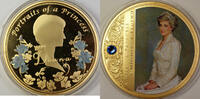 Exonumia Portraits of Princess Diana Commem Proof 70Medal Copper Layered in 24K Gold -
