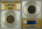 USA Half Cent 1853 Braided Hair Coin ANACS Corroded Tooled EF-45 Details EF  45