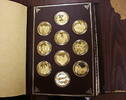 Exonumia Franklin Mint Medallic History of Mankind 100 Goldplated Silver Medals/ Binders -