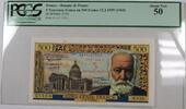 Banknoten 5 Nouveaux Francs 1959 (1960) Banque de France on 500 Francs PCGS AU50 -