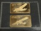 Exonumia Bronze Jane's Medallic Register Great Aircraft Ingots on Card/1927 Spirit of StL -