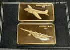 Exonumia Bronze Jane's Medallic Register Great Aircraft Ingots on Card/1933 Boeing 247 -