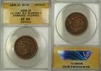 USA Large Cent Slanted 5 Braided Hair Coin N-3 ANACS EF-40 Details Clnd Damaged -