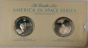 Exonumia Sterling America in Space Series: Pioneer V & Faith 7 Silver Proof Medals -