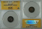 USA Dime Barber Silver 10c, ANACS AU-55 Details, Environmental Damage -