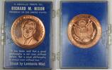Exonumia Bronze Richard Nixon Proof Lombardo Mint Medal with Quote and in Blue Case -
