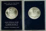 Exonumia Sterling Franklin Mint Apollo 11 First Step on the Moon Silver Medal in Holder -