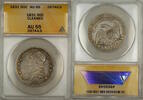 USA Half Dollar Capped Bust Silver 50c Coin ANACS AU-55 Details Cleaned (9) -
