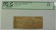Banknoten Cent Jan 1 2c Obsolete Currency Baltimore Frederick MD PCGS F-12 KSG 5.9.2 -