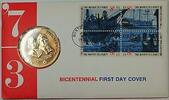 Exonumia Medal Sam Adams and Patrick Henry American Revolution Bicentennial In Envelope -