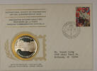 Exonumia Medal Int'l Society of Postmasters Commemorative Silver Amsterdam in FDC -