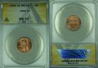 USA Cent Lincoln Memorial 1c ANACS MS-63 RB Wide AM Variety (39) -