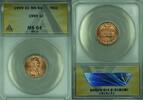 USA Cent Lincoln Memorial 1c ANACS MS-64 RED Wide AM Variety (39) -