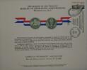 Briefmarken BEP souvenir card B 57 ANA back Great Seal vignettes Show Cancelled -