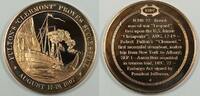 Exonumia Bronze History of the U.S. Fulton's Clermont Successful Proof Medal -