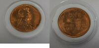 USA Lincoln Cent 1955-S 1c Coin in Plastic Holder - BU Red -