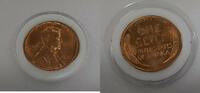 USA Lincoln Cent 1955-D 1c Coin in Plastic Holder - BU Red -