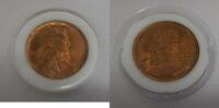 USA Lincoln Cent 1944-S 1c Coin in Plastic Holder - BU Red -