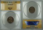 USA Cent 1919-S Lincoln Wheat 1c ANACS MS-62 BRN Brown (Better Coin) ETR -