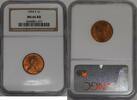 USA Cent 1954-S Lincoln Wheat 1c NGC MS-66 RD -