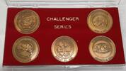 Exonumia Bronze Challenger Shuttle Crew Emblem Ltd Collection Set of Five Space Medals -