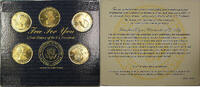 Exonumia Readers Digest 5 U.S. Presidents Brass Medals History Set -