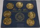 Exonumia Readers Digest 7 U.S. Presidents Brass Medals History Set on Card -