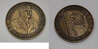 Exonumia Bronze Oliver North American Patriot 3.25 Inch Diameter Medal W/Stand & Box -
