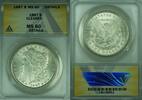 USA Dollar Morgan Silver S$1 ANACS MS-60 Details Cleaned (26A) -