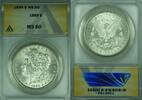 USA Dollar Morgan Silver S$1 ANACS MS-60 Better Coin (26) -