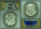 USA Dollar Morgan Silver S$1 ANACS MS-60 Details Cleaned (26) -