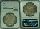 USA Dollar Morgan Silver $1 NGC MS-64 Toned (46) -