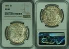 USA Dollar Morgan Silver $1 NGC MS-61 Toned Better Coin (46) -