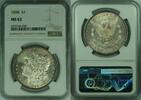 USA Dollar Morgan Silver $1 NGC MS-62 Lightly Toned Better Coin (46) -