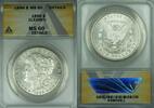 USA $1 Coin Morgan Silver Dollar ANACS MS-60 Details-Cleaned Better Coin (45) -