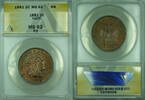 Weltmünzen 2 Centimes 2C Haiti ANACS MS-62 RB Coin Bronze KM#43 -