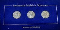Exonumia MACO Presidential Commem .925 Silver Medals Set - Tyler, Polk & Taylor -