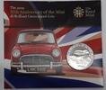 Weltmünzen 5 Pound Alderney Commemorative Coin - 50th Anniversary of the Mini -
