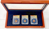 USA Penny 2019-W Lincoln Shield 1C -3 Coin Set-ANACS SP/PF 70 DCAM-Display Box & COA -