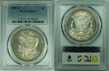 USA 1 Dollar 1881-S Morgan Silver $ Toned Coin PCGS MS 61+ (8) A -