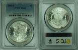 USA 1 Dollar 1881-S Morgan Silver $ Coin PCGS MS 63 (8) A -