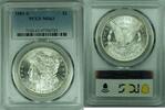 USA 1 Dollar 1881-S Morgan Silver $ Coin PCGS MS 63 (8) B -