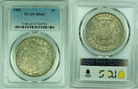 USA 1 Dollar Morgan Silver $ Toned Coin PCGS MS 62+ (8) A -