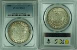 USA 1 Dollar Morgan Silver $ Toned Coin PCGS MS 62+ (8) B -