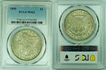 USA 1 Dollar Morgan Silver $ Toned Coin PCGS MS 62+ (8) A -