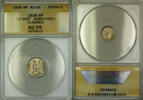 Weltmünzen Great Britain Silver Fourpence 4P Coin ANACS AU-55 Details Clnd Scratched -